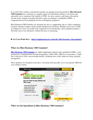 Bliss Harmony CBD Gummies