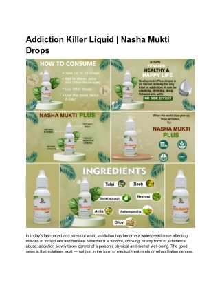 Addiction Killer Liquid _ Nasha Mukti Drops