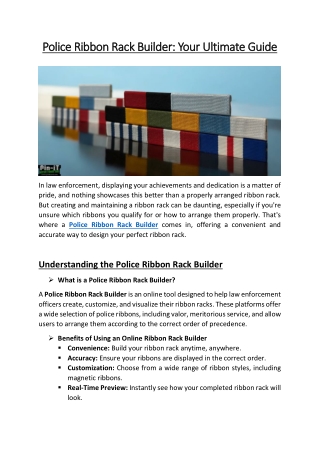 Police Ribbon Rack Builder
