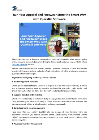 Run Your Apparel and Footwear Store the Smart Way with QuickBill Software - Ezeetech Solutions