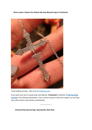 Explore the Hottest Hip-Hop Bling Earrings at TruthJewel