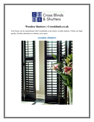Wooden Shutters  Crossblinds.co.uk