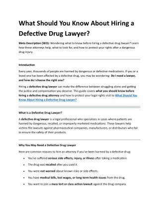 What Should You Know About Hiring a Defective Drug Lawyer (1) (1)
