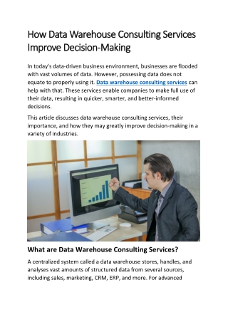 How Data Warehouse Consulting Enhances Business Decision-Making Efficiency