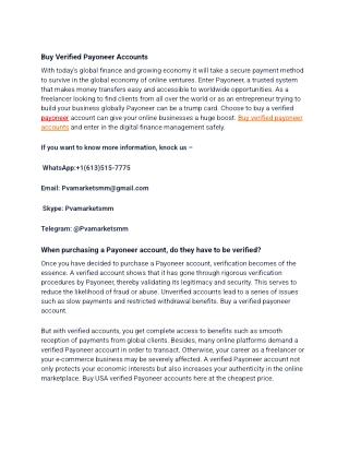 Best 7 Place To Buying, Verified Payoneer Accounts (1)