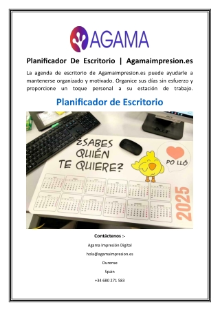Planificador De Escritorio  Agamaimpresion.es