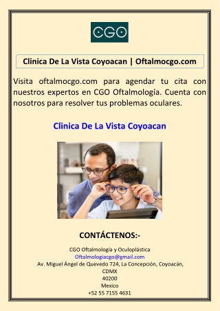 Clinica De La Vista Coyoacan Oftalmocgo.com