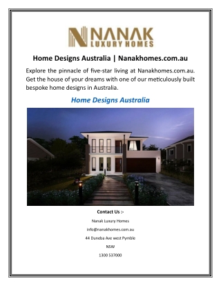 Home Designs Australia  Nanakhomes.com.au