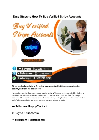 Easy Steps to How To Buy Verified Stripe Accounts