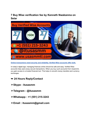 7 Buy Wise verification fee by Kenneth Nwakanma on Selar