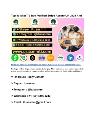 Top 99 Sites To Buy, Verified Stripe Account,in 2025 And