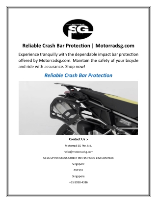 Reliable Crash Bar Protection Motorradsg.com