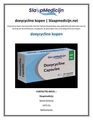 doxycycline kopen Slaapmedicijn.net