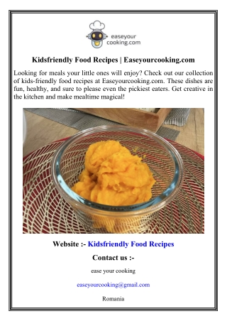 Kidsfriendly Food Recipes   Easeyourcooking.com