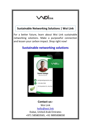 Sustainable Networking Solutions  Woi Link