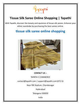 Tissue Silk Saree Online Shopping  Tapathi