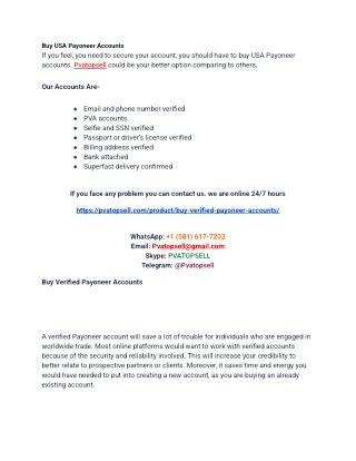 Top 5 Sites to Buy Verified Payoneer Accounts (personal