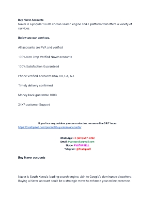 Buy Naver Accounts-100% Safe, Number Verified