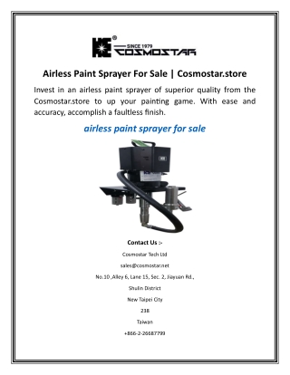 Airless Paint Sprayer For Sale  Cosmostar.store