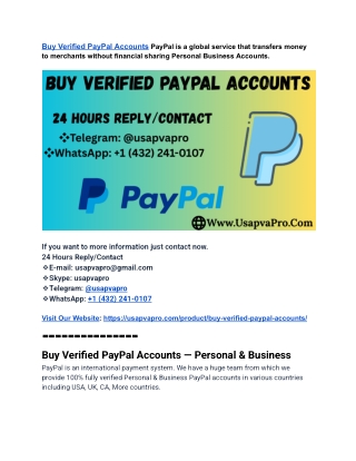 Top Trustable Place to Buy Verified PayPal Accounts