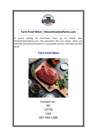 Farm Fresh Meat Wearefreedomfarms.com