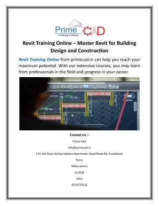 Revit Training Online Master Revit for Building Design and Construction