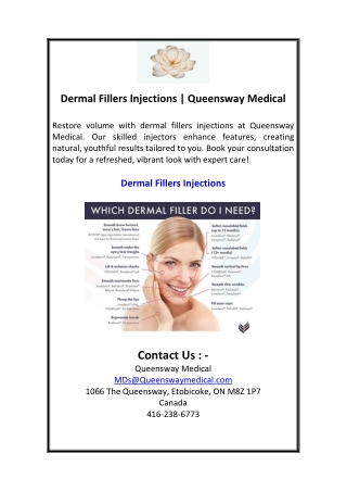 Dermal Fillers Injections  Queensway Medical