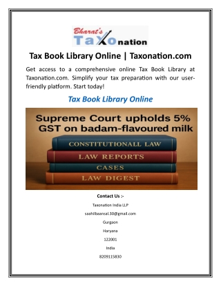 Tax Book Library Online Taxonation.com