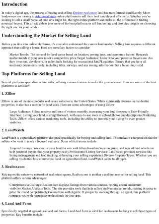Exploring the Best Platforms to Sell Land Online