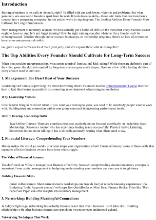 The Leading Skills Every Creator Should Cultivate for Long-Term Success