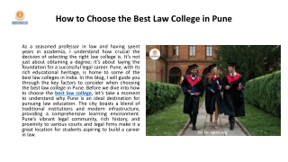 How to Choose the Best Law College in Pune