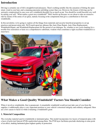 What Makes a Good Quality Windshield? Factors You Should Consider.