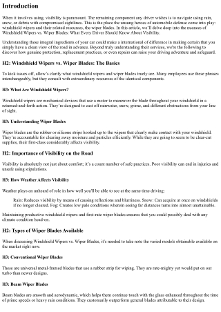 Windshield Wipers vs. Wiper Blades: What Every Driver Should Know About Visibili