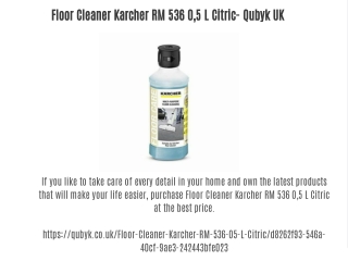 Floor Cleaner Karcher RM 536 0,5 L Citric - Qubyk UK