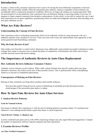 How To Spot Fake Reviews for Auto Glass Services