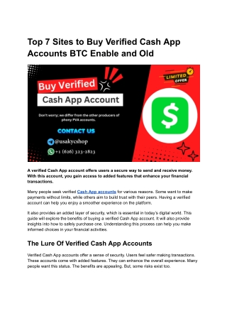 Quickly Buy Verified Cash App Accounts In 2024-25