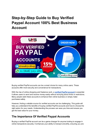 How to quickly buy verified personal and business PayPal accounts