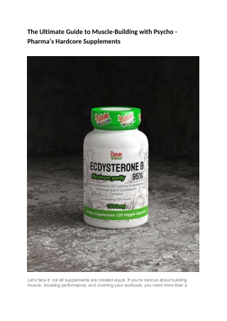 The Ultimate Guide to Muscle-Building with PsychoPharma’s Hardcore Supplements