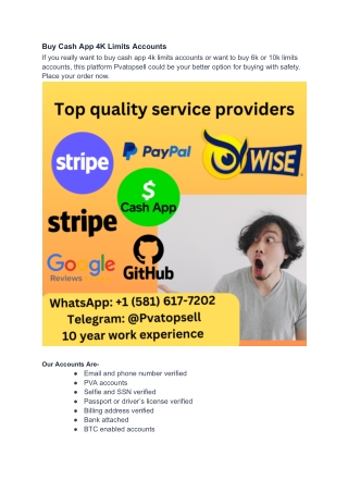 Buy Cash App 4K Limits Accounts