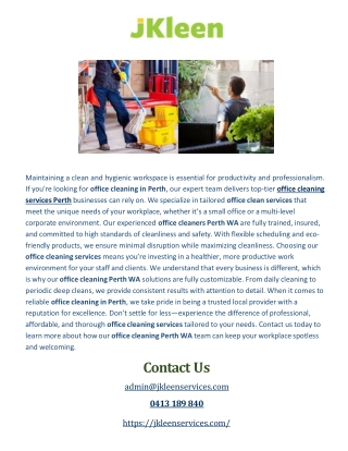 Office cleaning in Perth