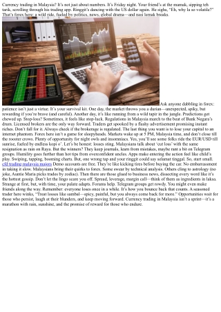 Forex Malaysia: Trading Tales from the Tropics