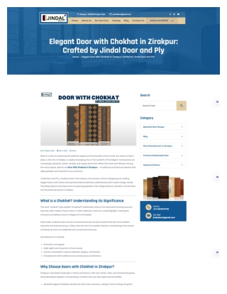 Elegant Door with Chokhat in Zirakpur Crafted by Jindal Door and Ply