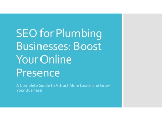 Local SEO for Plumbing