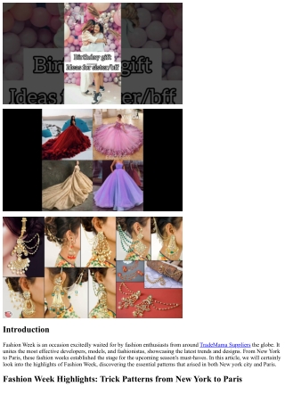 Fashion Week Emphasizes: Trick Fads from New York City to Paris