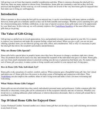 Gifts That Keep on Giving: The Best Home Gifts for Loved Ones