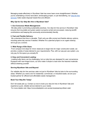 Affordable and Efficient Skip Bin Hire Wyndham Vale