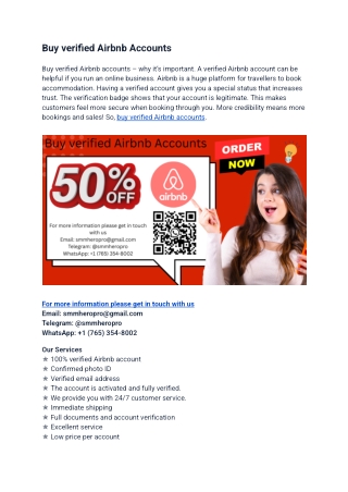 Buy verified Airbnb Accounts