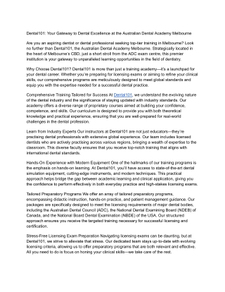 Australian Dental Academy Melbourne _ Dental101