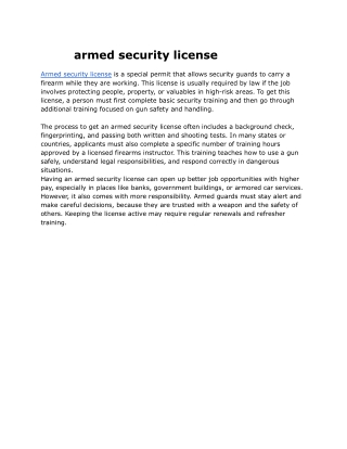 armed security license