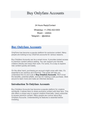 Buy Onlyfans Accounts